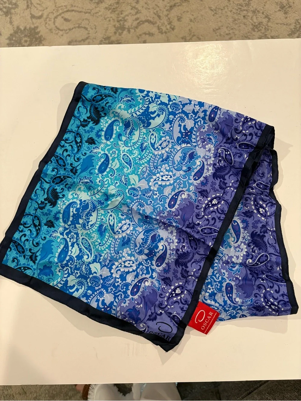 Vintage Oscar De La Renta 100% Silk Scarf 11